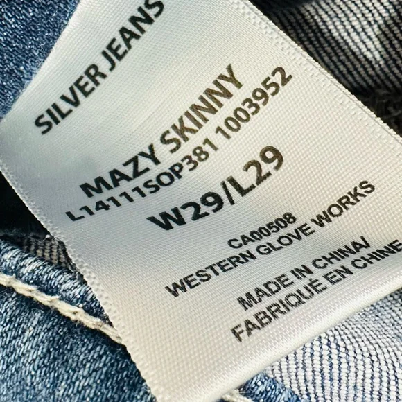 Silver Jeans High Rise Blue Mazy Skinny Jean size 29 - Picture 4 of 6